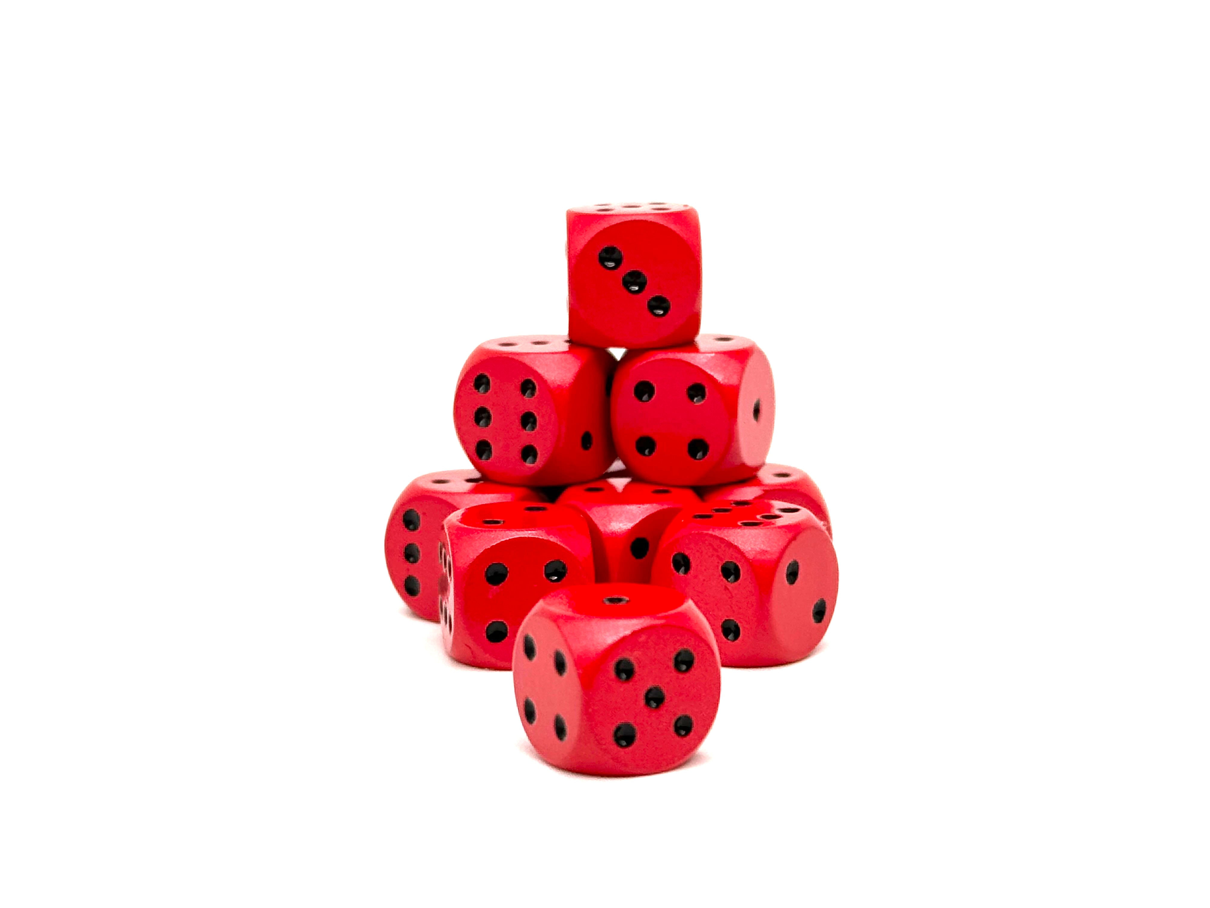 Warpips: Red - 10 - 12mm D6-Norse Foundry-Norse Foundry-dungeons & dragons-d&d dice-rpg d6-metal d6-d&d-d6-warpips-pips-perfect for tabletop rpgs