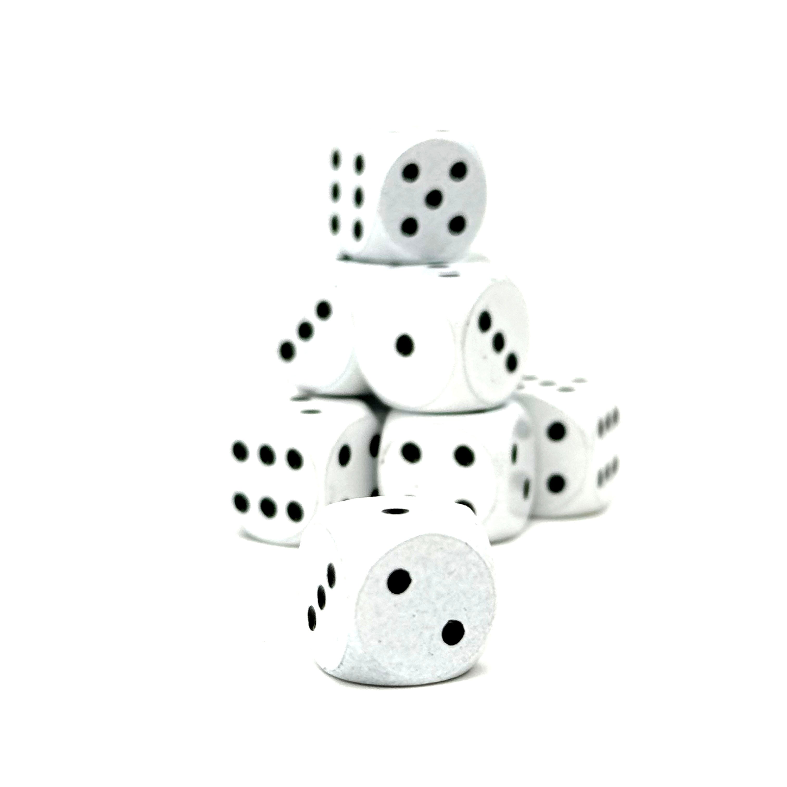 Warpips: White - 10 - 12mm D6-Norse Foundry-Norse Foundry-dungeons & dragons-d&d dice-rpg d6-metal d6-d&d-d6-warpips-pips-perfect for tabletop rpgs