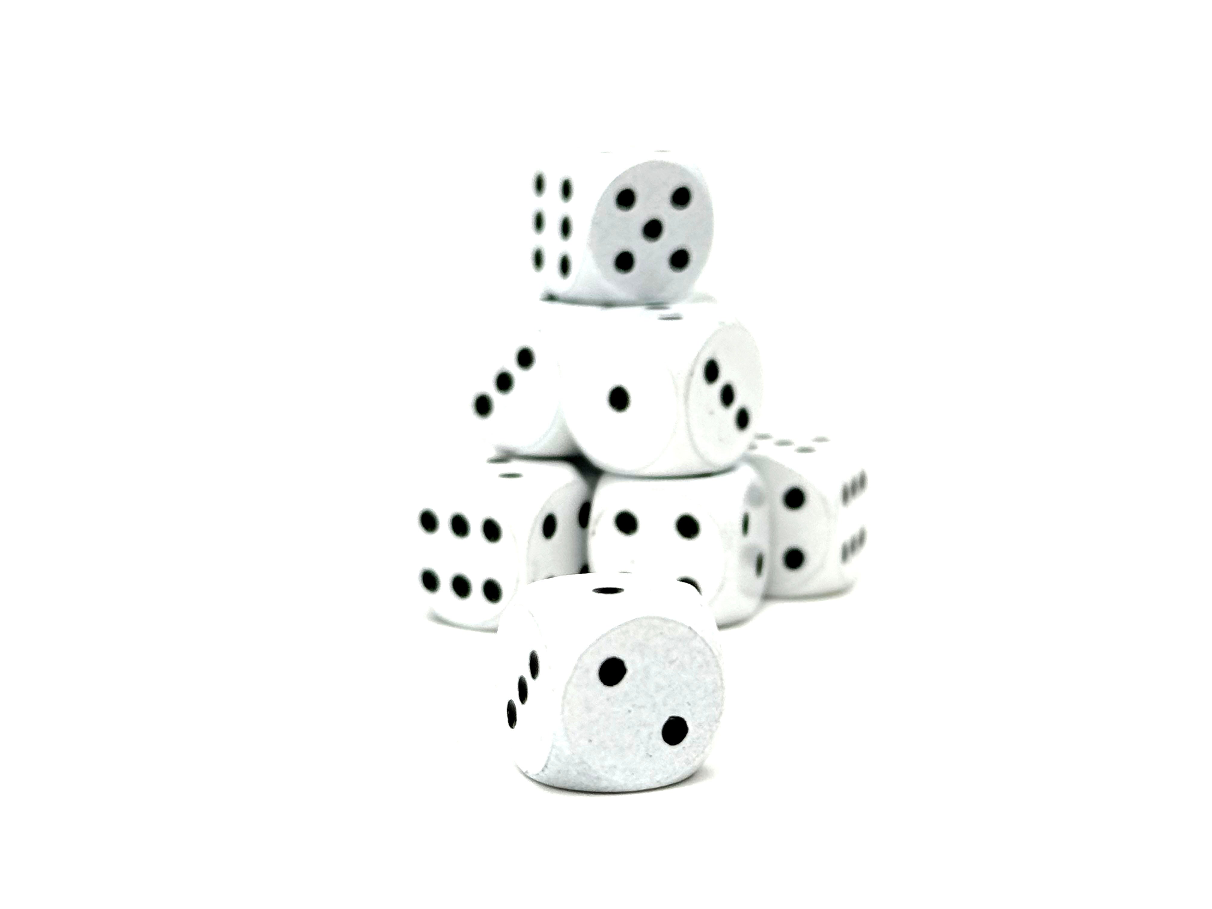 Warpips: White - 10 - 12mm D6-Norse Foundry-Norse Foundry-dungeons & dragons-d&d dice-rpg d6-metal d6-d&d-d6-warpips-pips-perfect for tabletop rpgs