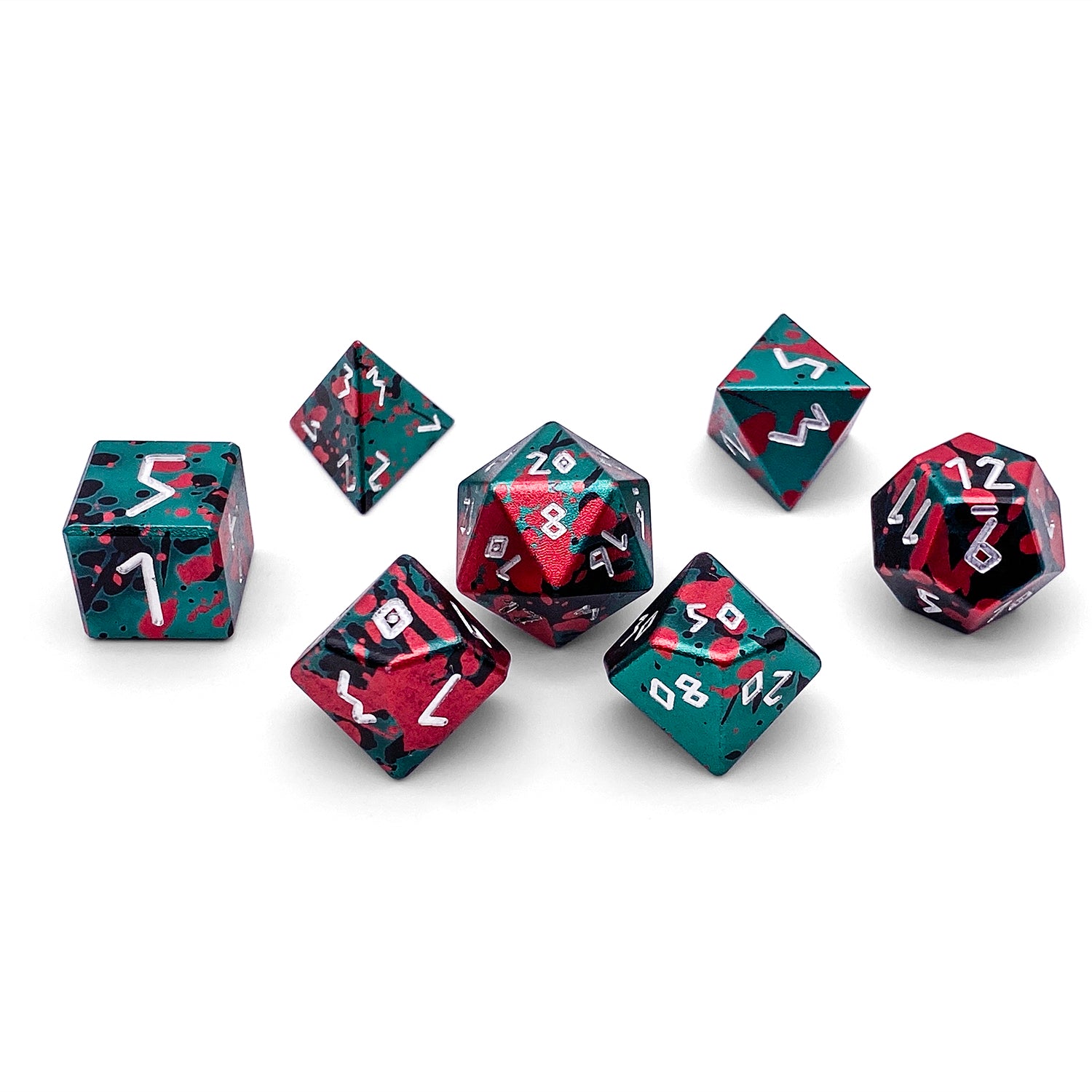Wild Hunt - 7 Piece RPG Set 6063 Aluminum Wondrous Dice-Aluminum Dice-Norse Foundry-Norse Foundry-aluminum dice-dungeons & dragons-d&d dice set-rpg dice set-aluminum d&d dice set-d&d-lightweight-perfect for tabletop rpgs