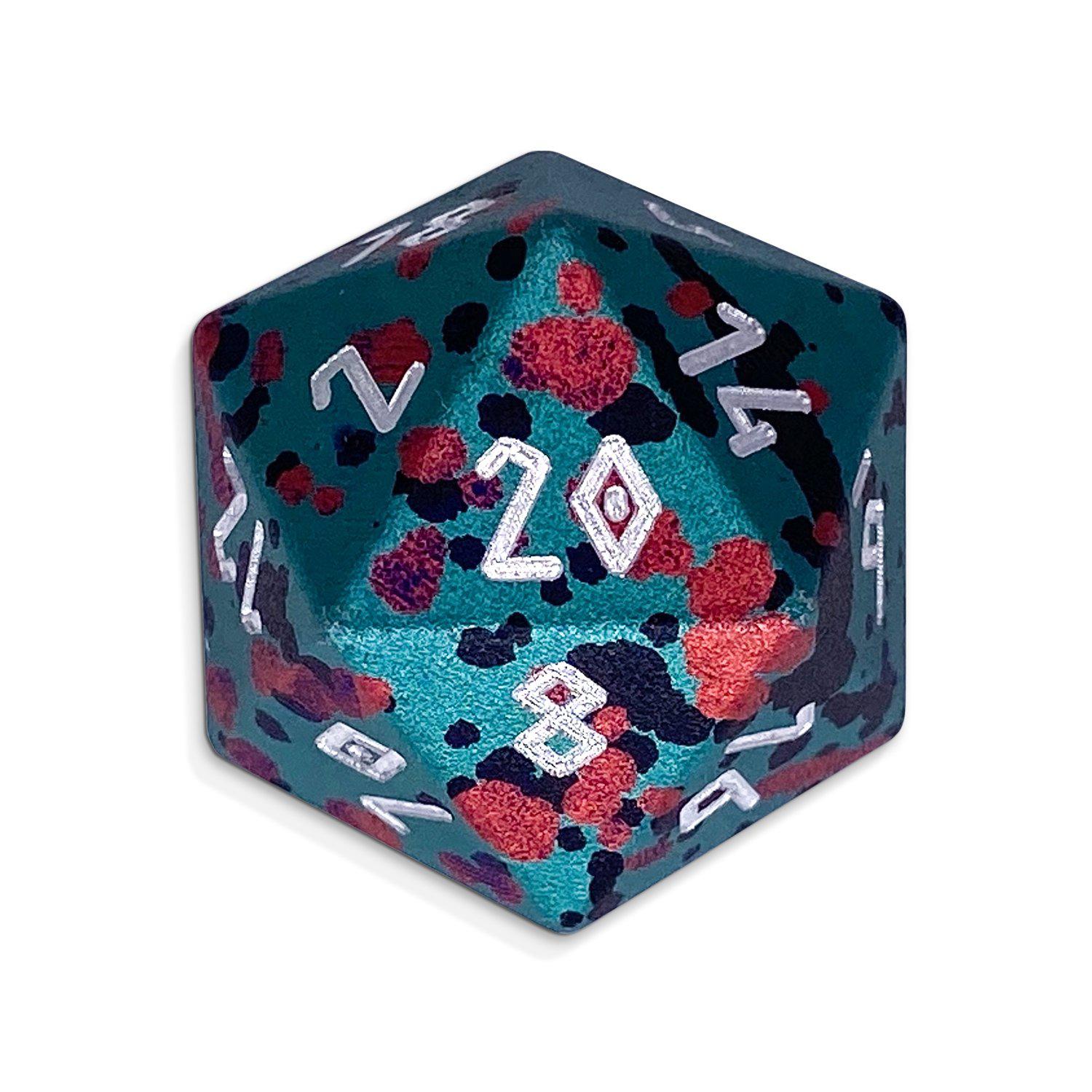 Wild Hunt - Single D20 Wondrous 20mm 6063 Aircraft Grade Aluminum Metal Die-Aluminum Dice-Norse Foundry-Norse Foundry-aluminum dice-dungeons & dragons-d&d-rpg dice-aluminum d&d-lightweight-perfect for tabletop rpgs