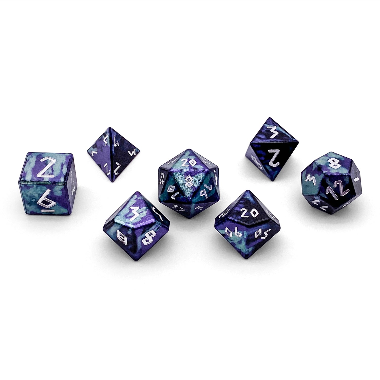 Witches Cauldron - 7 Piece RPG Set 6063 Aluminum Wondrous Dice-Wondrous Dice | Set of 7-Norse Foundry-Norse Foundry-aluminum dice-dungeons & dragons-d&d dice set-rpg dice set-aluminum d&d dice set-d&d-lightweight-perfect for tabletop rpgs