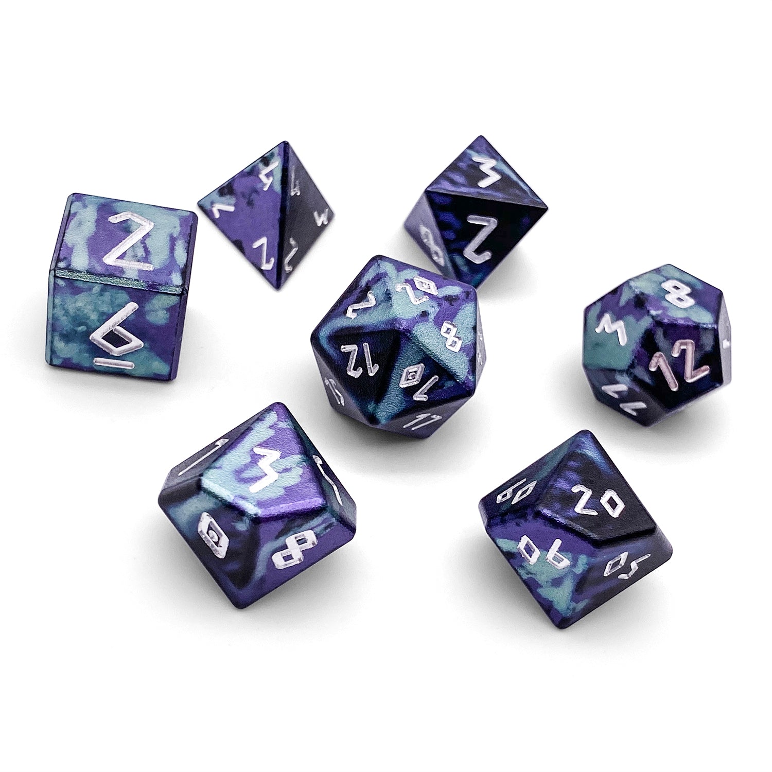 Witches Cauldron - 7 Piece RPG Set 6063 Aluminum Wondrous Dice-Wondrous Dice | Set of 7-Norse Foundry-Norse Foundry-aluminum dice-dungeons & dragons-d&d dice set-rpg dice set-aluminum d&d dice set-d&d-lightweight-perfect for tabletop rpgs