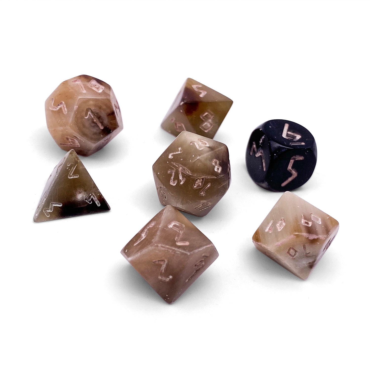 Yak Horn RPG Dice Set by Norse Foundry-Bone Dice-Norse Foundry-Norse Foundry-bone dice set-dungeons & dragons-d&d dice set-rpg dice set-bone dice set-d&d-perfect for tabletop rpgs