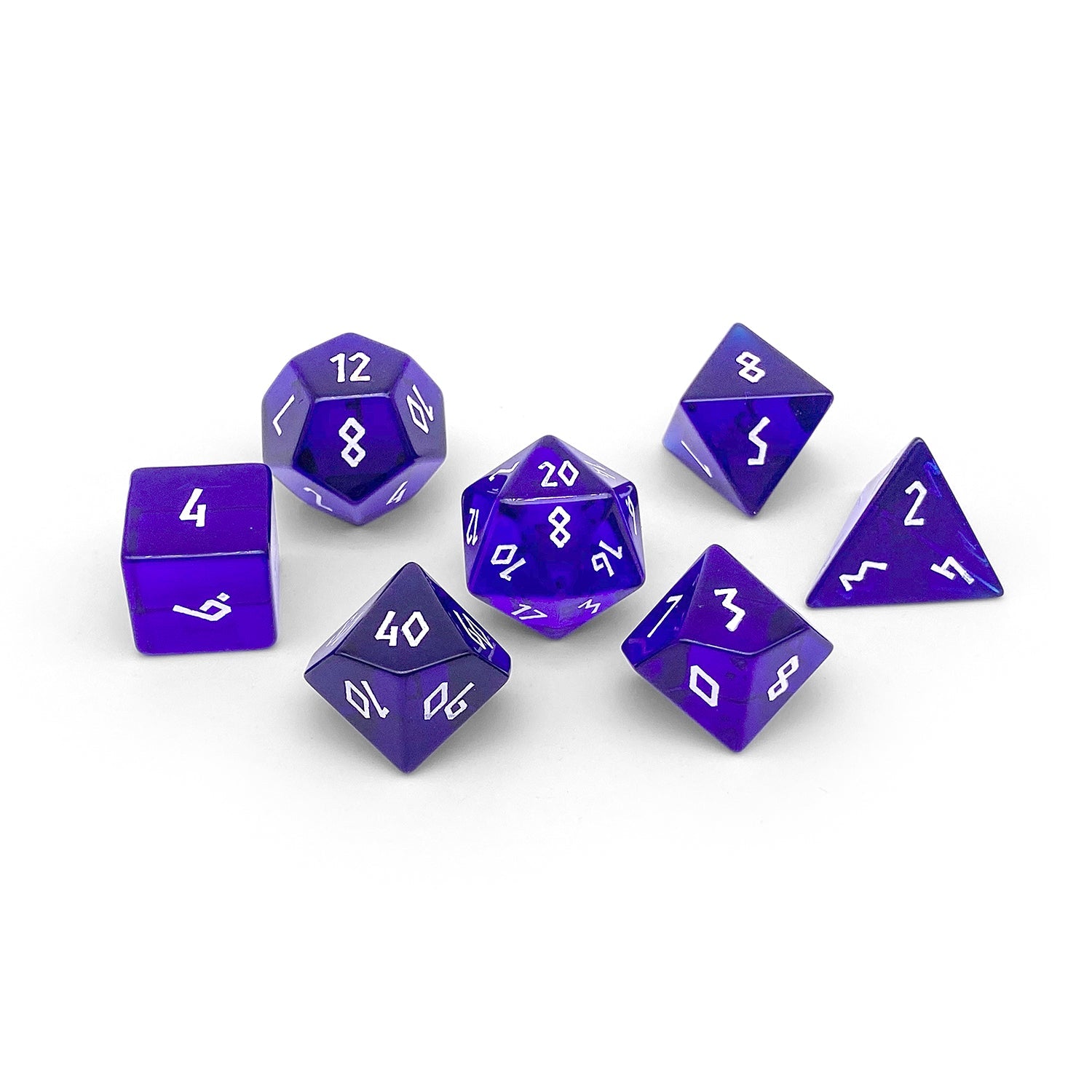 Zircon Blue Topaz - 7 Piece RPG Set Zircon Glass Dice-Glass Dice-Norse Foundry-Norse Foundry-zircon glass dice-dungeons & dragons-d&d dice set-rpg dice set-glass dice set-d&d-perfect for tabletop rpgs