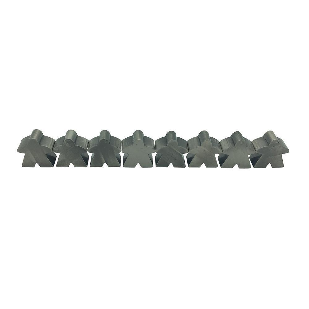 8 Pack of Antique Silver Metal Meeples by Norse Foundry