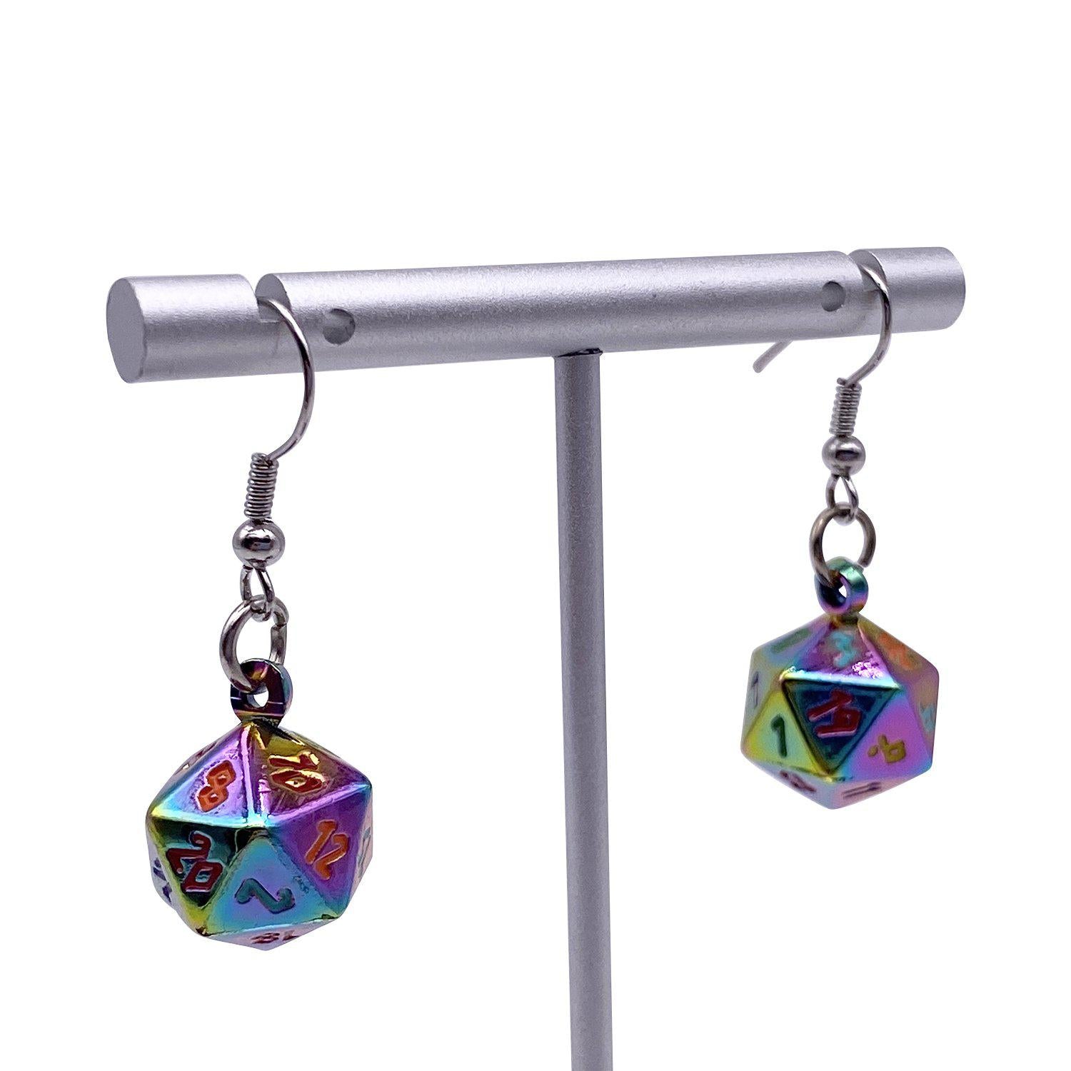 BiFrost - Ioun Stone D20 Dice Earrings by Norse Foundry-Earrings-Norse Foundry-dungeons and dragons-d&d-dungeons & dragons-earrings-dnd accessories-dice earrings- d20 earrings