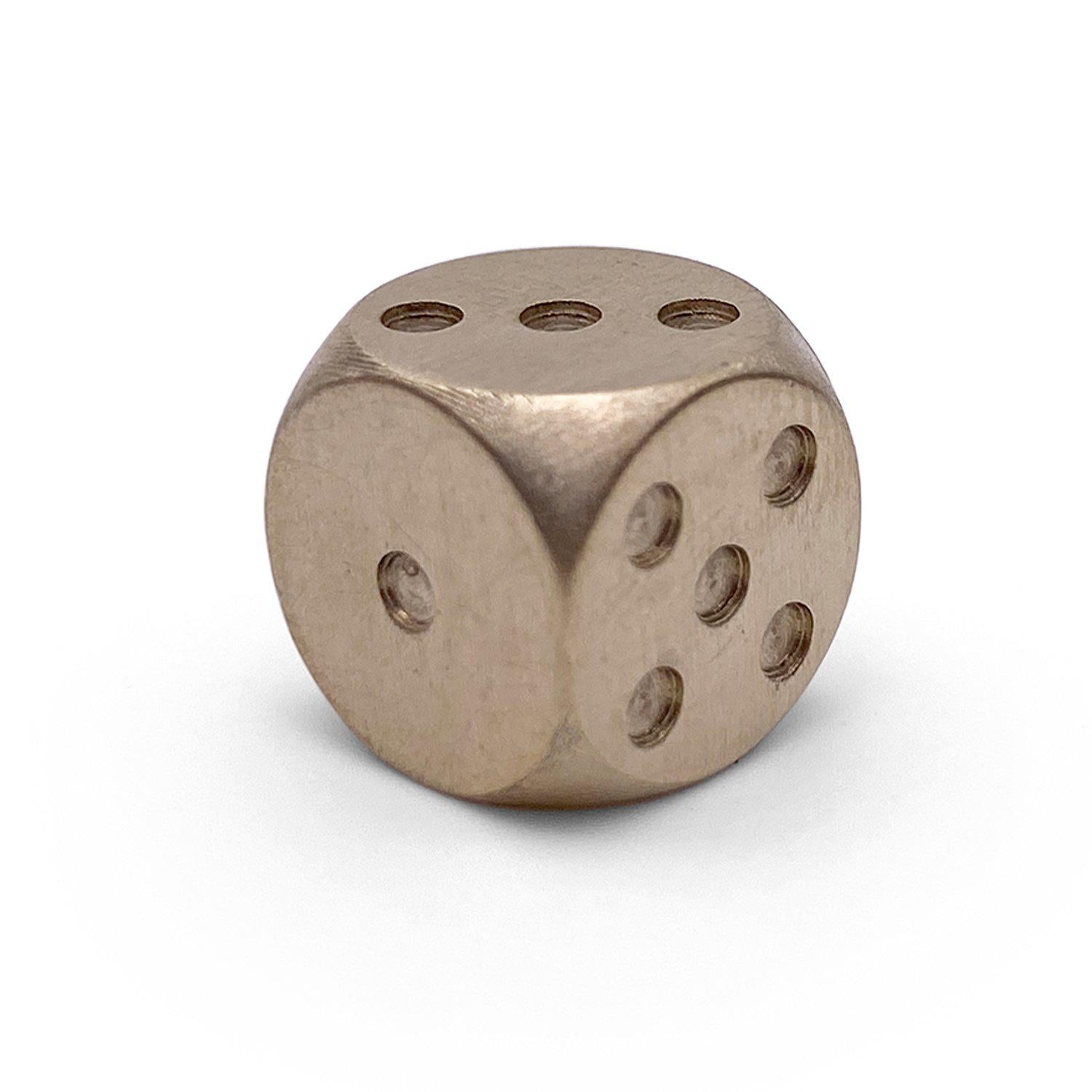 Brass - 12mm D6 Pips True Metal Dice-Metal Dice-Norse Foundry-Single-Norse Foundry-dungeons & dragons-d&d dice-rpg d6-metal d6-d&d-d6-warpips-pips-luxury dice-perfect for tabletop rpgs