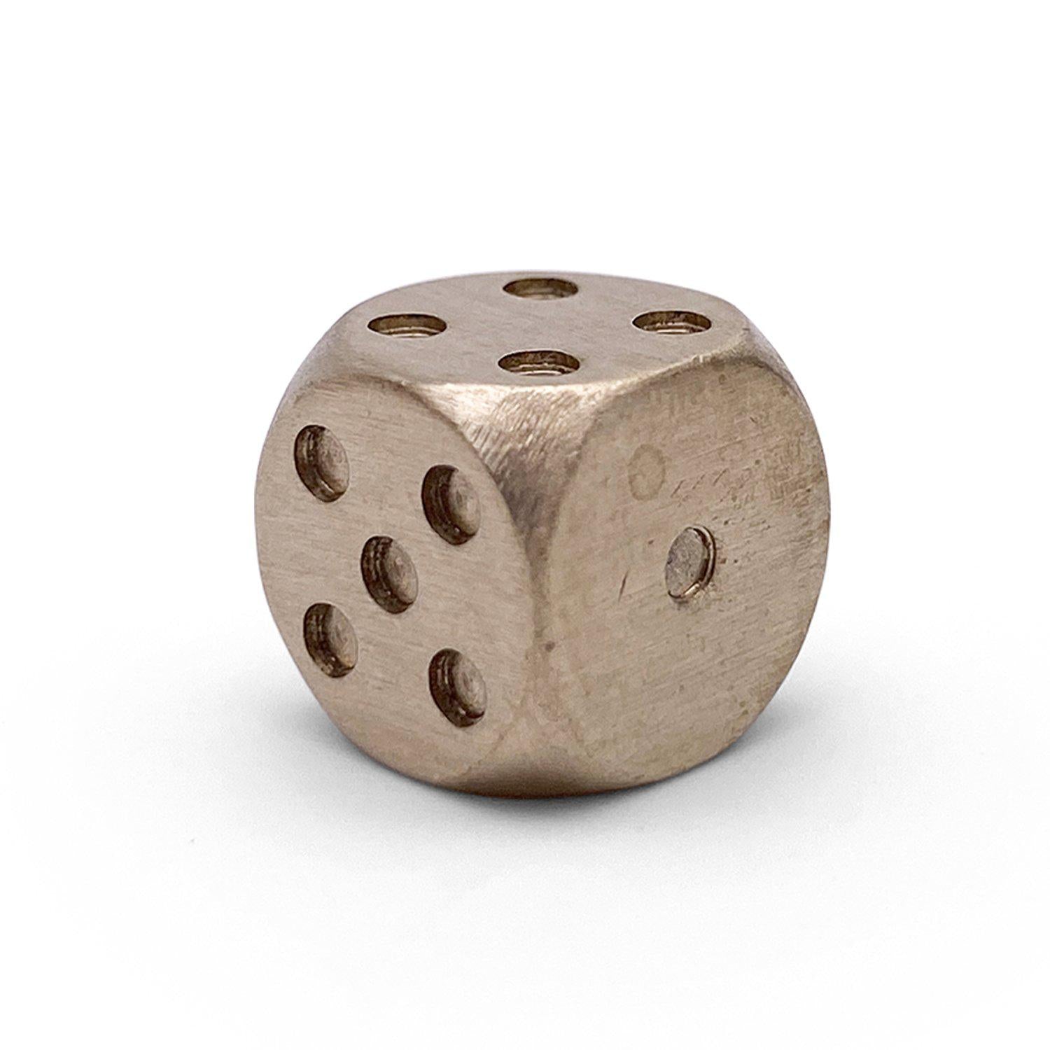 Bronze - 12mm D6 Pips True Metal Dice-Metal Dice-Norse Foundry-Single-Norse Foundry-dungeons & dragons-d&d dice-rpg d6-metal d6-d&d-d6-warpips-pips-luxury dice-perfect for tabletop rpgs