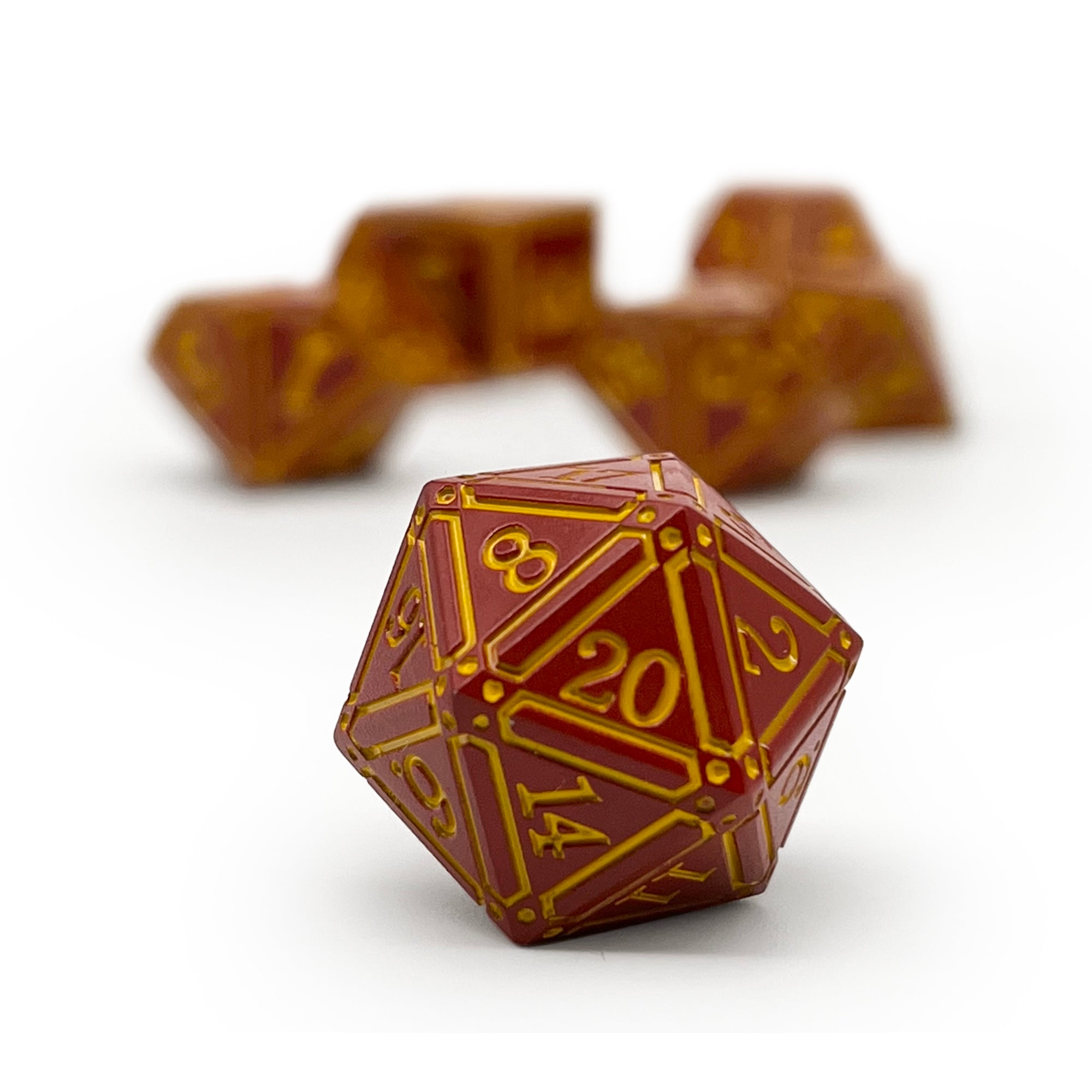 Ironworks - Sacred Scroll 7 Piece RPG set Alloy Dice-Zinc Alloy Dice-Norse Foundry-Norse Foundry-dungeons & dragons-d&d dice set-rpg dice set-d20-metal dice set-d&d-perfect for tabletop rpgs