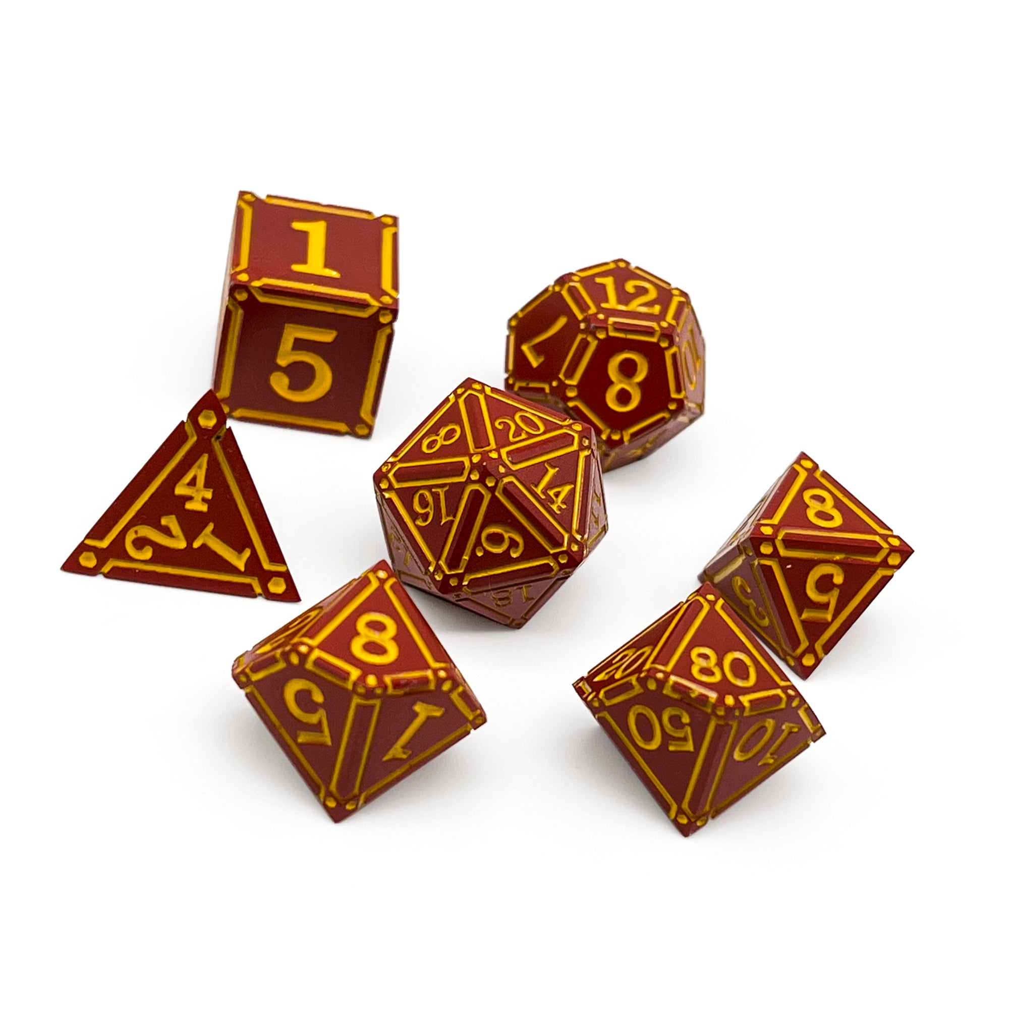 Ironworks - Sacred Scroll 7 Piece RPG set Alloy Dice-Zinc Alloy Dice-Norse Foundry-Norse Foundry-dungeons & dragons-d&d dice set-rpg dice set-d20-metal dice set-d&d-perfect for tabletop rpgs