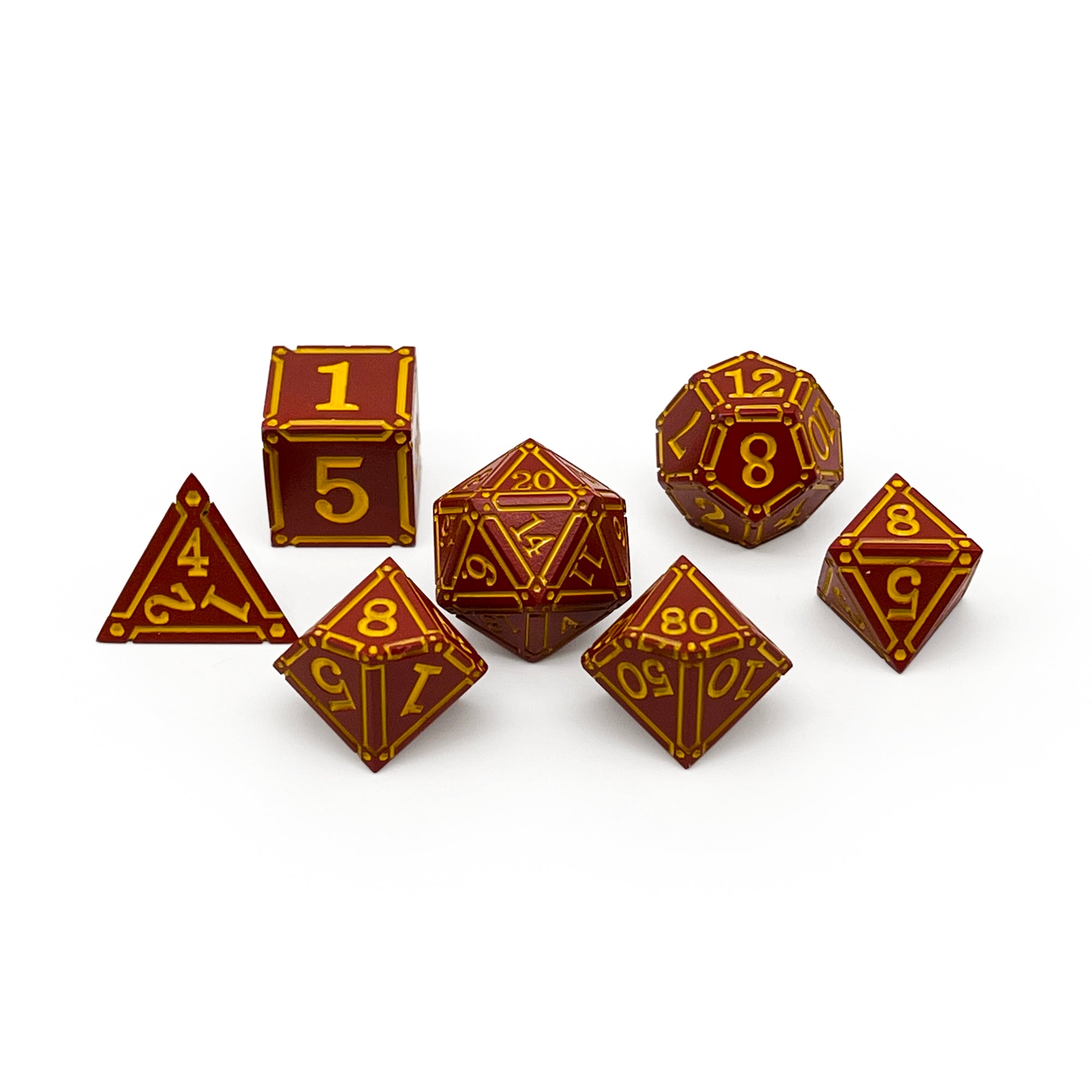 Ironworks - Sacred Scroll 7 Piece RPG set Alloy Dice-Zinc Alloy Dice-Norse Foundry-Norse Foundry-dungeons & dragons-d&d dice set-rpg dice set-d20-metal dice set-d&d-perfect for tabletop rpgs