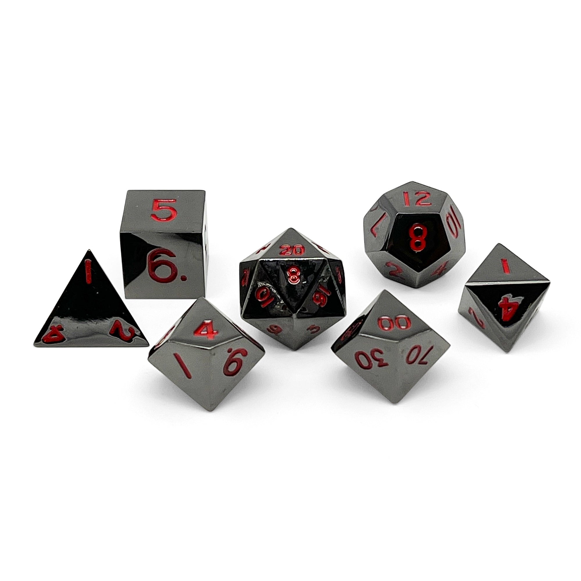 Nightmare Black - 7 Piece Metal D&D & RPGs Dice Set-Zinc Alloy Dice-Norse Foundry-Norse Foundry-dungeons & dragons-d&d dice set-rpg dice set-d20-metal dice set-d&d-perfect for tabletop rpgs
