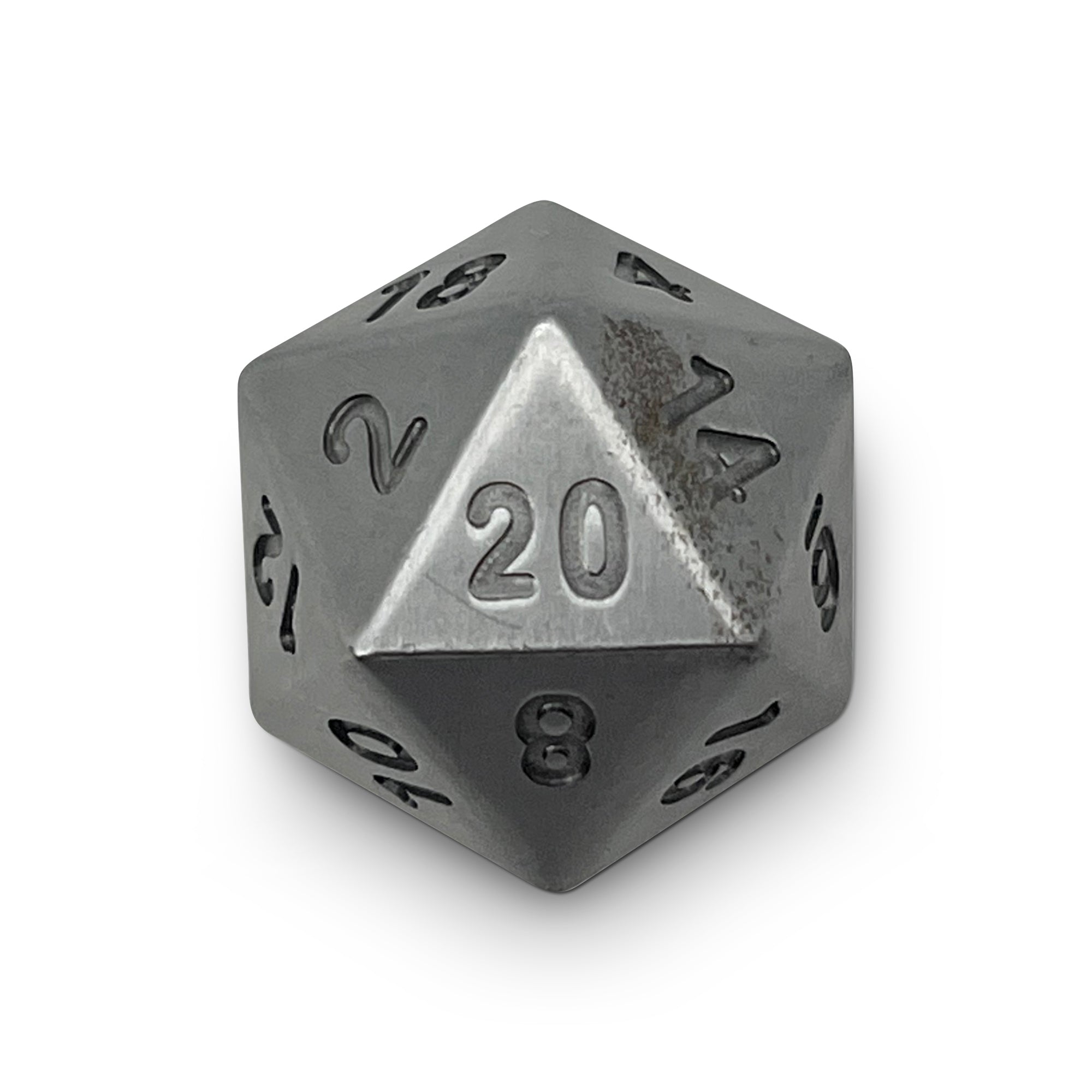 Pig Iron - Single D20 True Metal Dice-Metal Dice-Norse Foundry-Norse Foundry-dungeons & dragons-d&d dice-rpg d20-metal d20-d&d-d20-luxury dice-perfect for tabletop rpgs