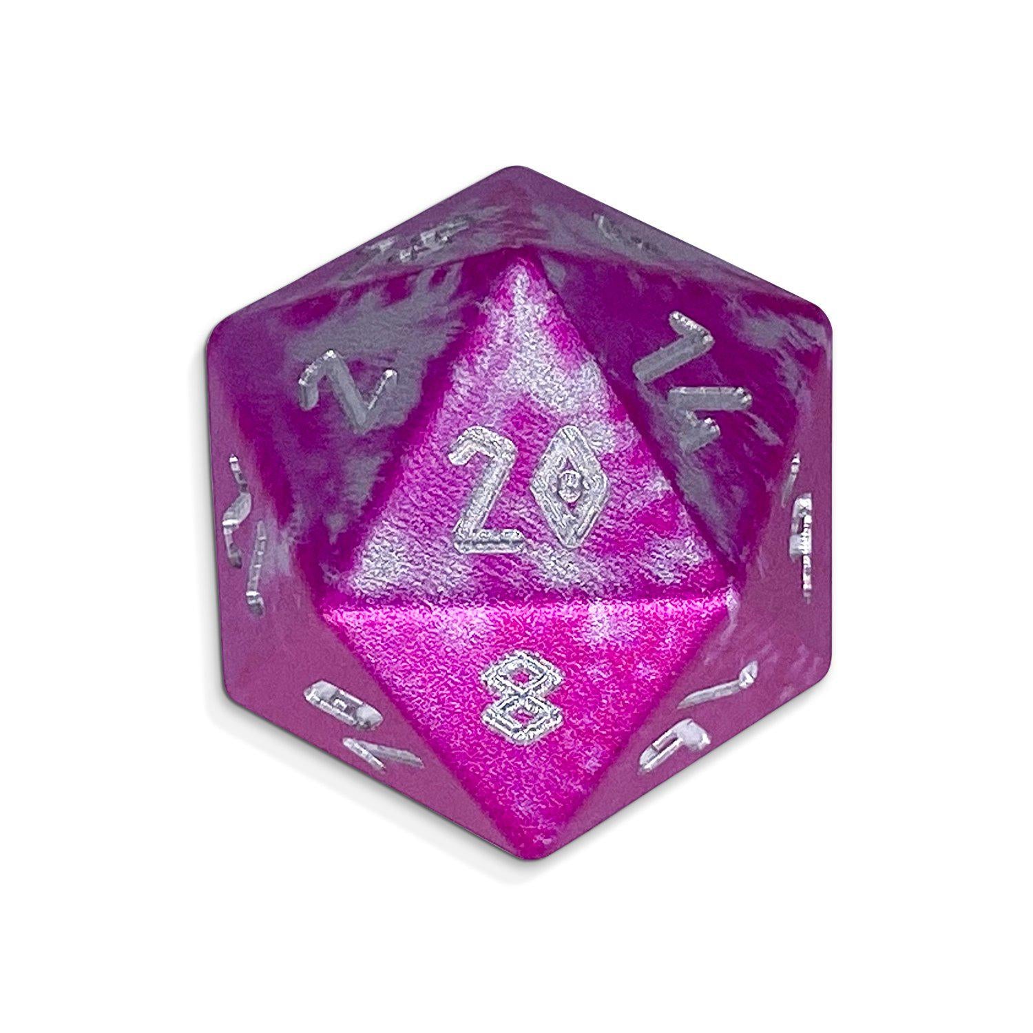 Single Wondrous Dice® D20 in Sugar Bomb by Norse Foundry® 6063 Aircraft Grade Aluminum-Dice-Norse Foundry-Norse Foundry-aluminum dice-dungeons & dragons-d&d-rpg dice-aluminum d&d-lightweight-perfect for tabletop rpgs