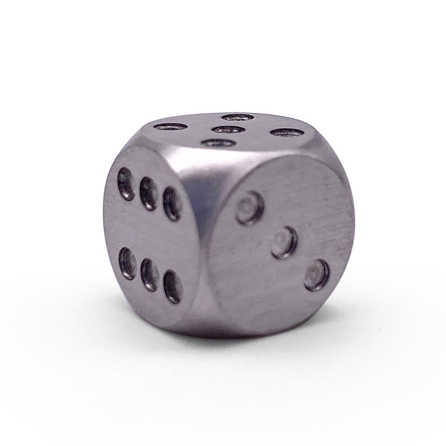 Stainless Steel - 12mm D6 Pips True Metal Pips-Metal Dice-Norse Foundry-Single-Norse Foundry-dungeons & dragons-d&d dice-rpg d6-metal d6-d&d-d6-warpips-pips-luxury dice-perfect for tabletop rpgs