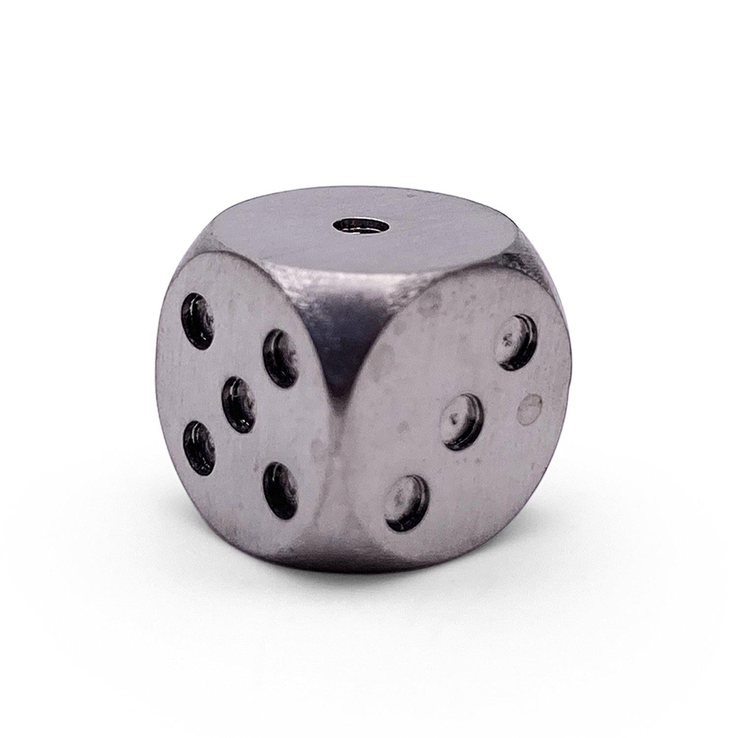 Titanium - 12mm D6 Pips True Metal Dice-Metal Dice-Norse Foundry-Single-Norse Foundry-dungeons & dragons-d&d dice-rpg d6-metal d6-d&d-d6-warpips-pips-luxury dice-perfect for tabletop rpgs