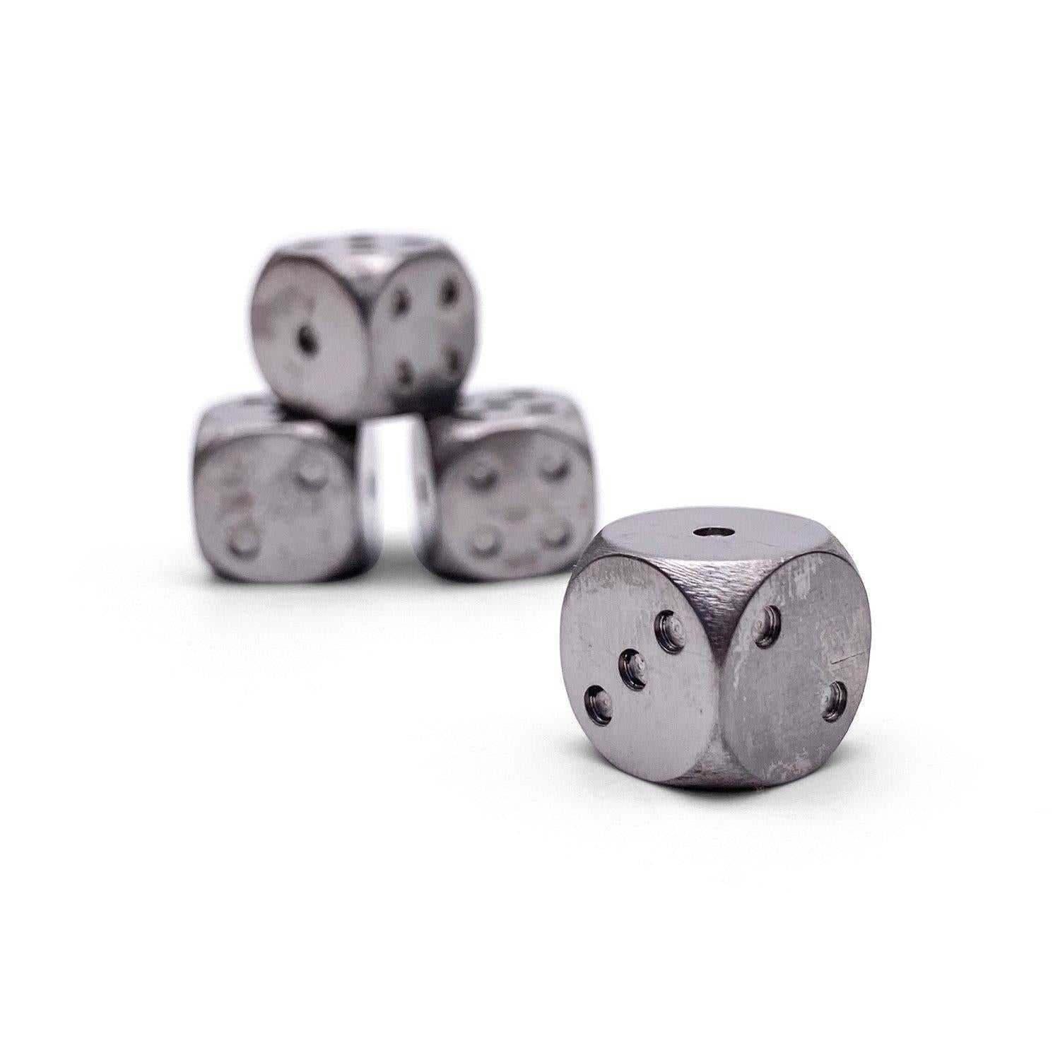 Tungsten - 12mm D6 Pips True Metal Dice-Metal Dice-Norse Foundry-Set of 4-Norse Foundry-dungeons & dragons-d&d dice-rpg d6-metal d6-d&d-d6-warpips-pips-luxury dice-perfect for tabletop rpgs