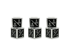 +1/+1 & -1/-1 D6 Black Pack of 6 CCG Metal Dice