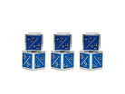 1/+1 & -1/-1 D6 Blue Pack of 6 CCG Metal Dice-Alloy Dice-Norse Foundry-Norse Foundry-dungeons & dragons-d&d dice-rpg d6-metal d6-d&d-d6-warpips-pips-perfect for tabletop rpgs