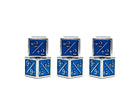 1/+1 & -1/-1 D6 Blue Pack of 6 CCG Metal Dice-Alloy Dice-Norse Foundry-Norse Foundry-dungeons & dragons-d&d dice-rpg d6-metal d6-d&d-d6-warpips-pips-perfect for tabletop rpgs