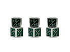 1/+1 & -1/-1 D6 Green Pack of 6 CCG Metal Dice-Alloy Dice-Norse Foundry-Norse Foundry-dungeons & dragons-d&d dice-rpg d6-metal d6-d&d-d6-warpips-pips-perfect for tabletop rpgs