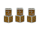 1/+1 & -1/-1 D6 Yellow Pack of 6 CCG Metal Dice-Alloy Dice-Norse Foundry-Norse Foundry-dungeons & dragons-d&d dice-rpg d6-metal d6-d&d-d6-warpips-pips-perfect for tabletop rpgs