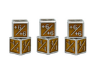 1/+1 & -1/-1 D6 Yellow Pack of 6 CCG Metal Dice-Alloy Dice-Norse Foundry-Norse Foundry-dungeons & dragons-d&d dice-rpg d6-metal d6-d&d-d6-warpips-pips-perfect for tabletop rpgs