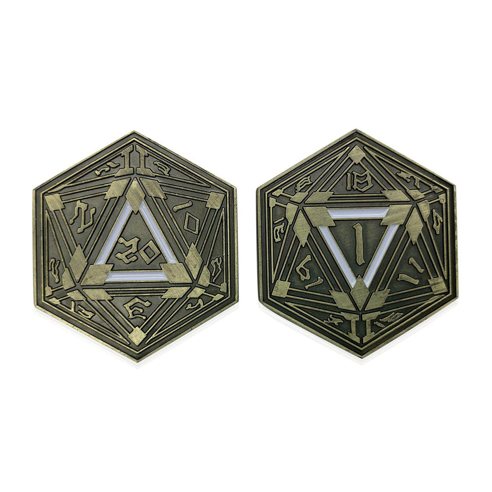 Metal RPG Crit/Fail Coin Gold Plated- 45mm