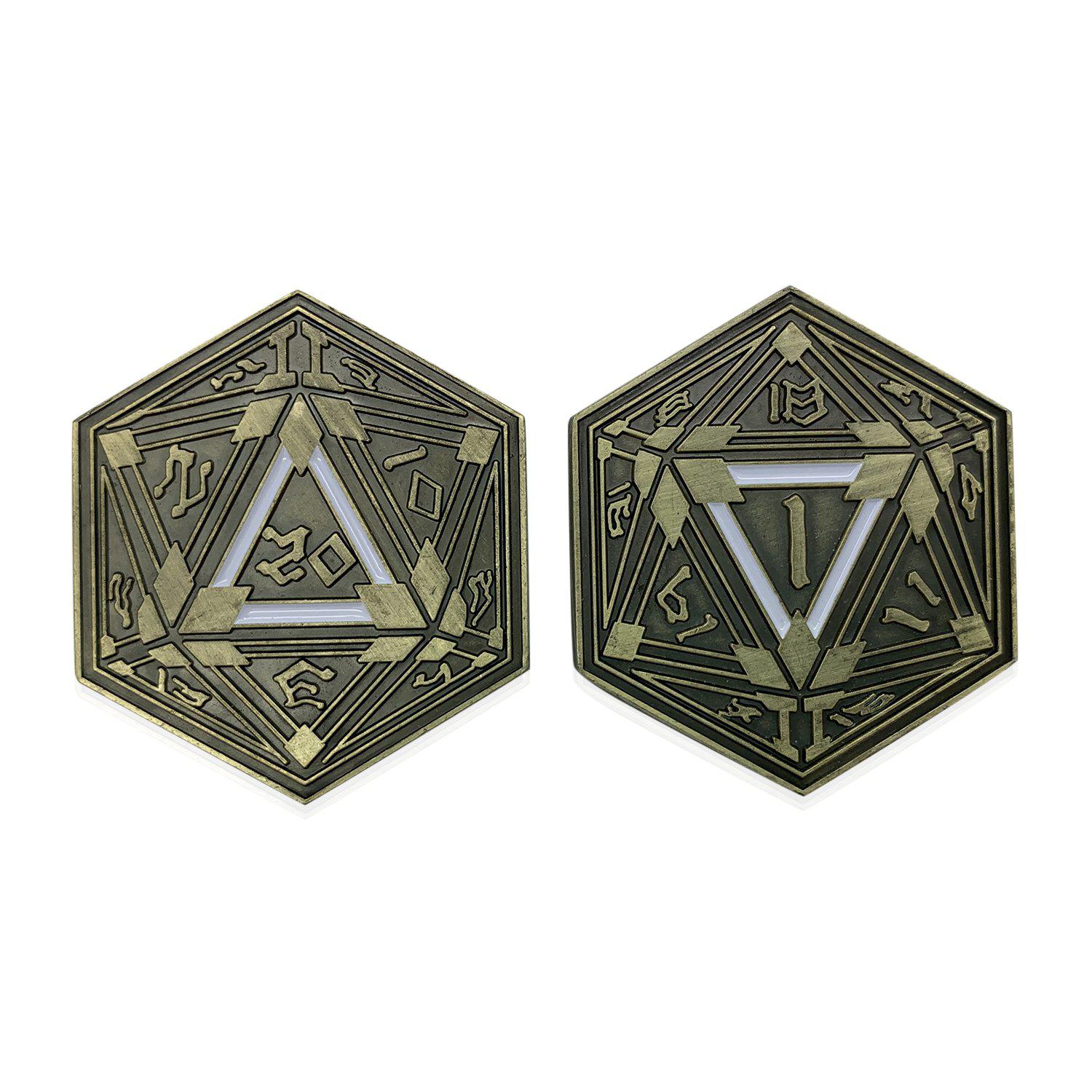 Metal RPG Crit/Fail Coin Gold Plated- 45mm - NOR 03690