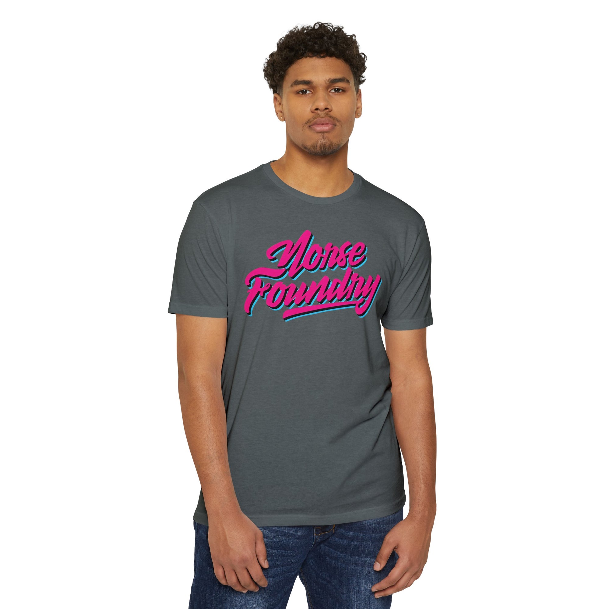Pink and Blue Retro - Norse Foundry T-Shirt