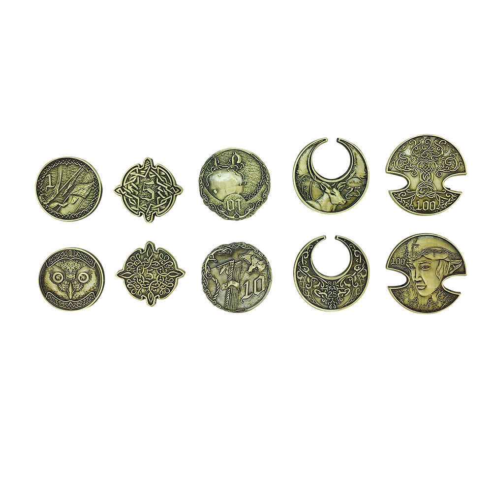 Adventure Coins – Elven Metal Coins Elf Set of 10-Norse Foundry-Norse Foundry-RPG Coins-Metal Coins-DND Coins-TTRPG Coins-dnd accessories-d&d coins