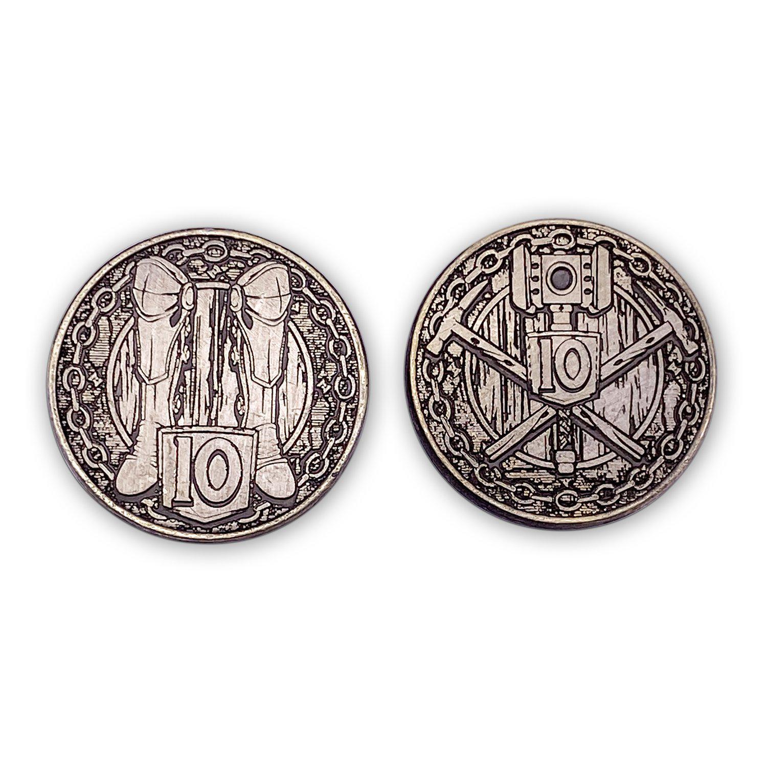 Adventure Coins - Fighter Metal Coins Set of 10-Norse Foundry-Norse Foundry-RPG Coins-Metal Coins-DND Coins-TTRPG Coins-dnd accessories-d&d coins
