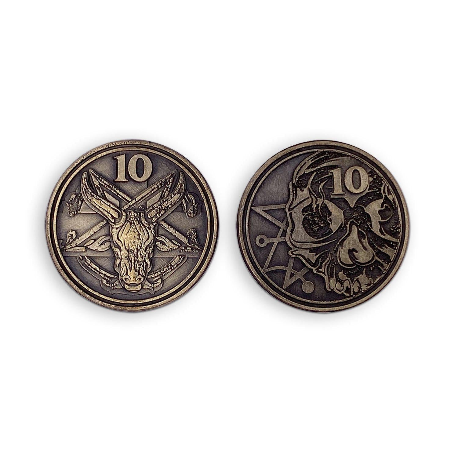 Adventure Coins - Necromancy Metal Coins Variety Pack Set of 10-Norse Foundry-Norse Foundry-RPG Coins-Metal Coins-DND Coins-TTRPG Coins-dnd accessories-d&d coins