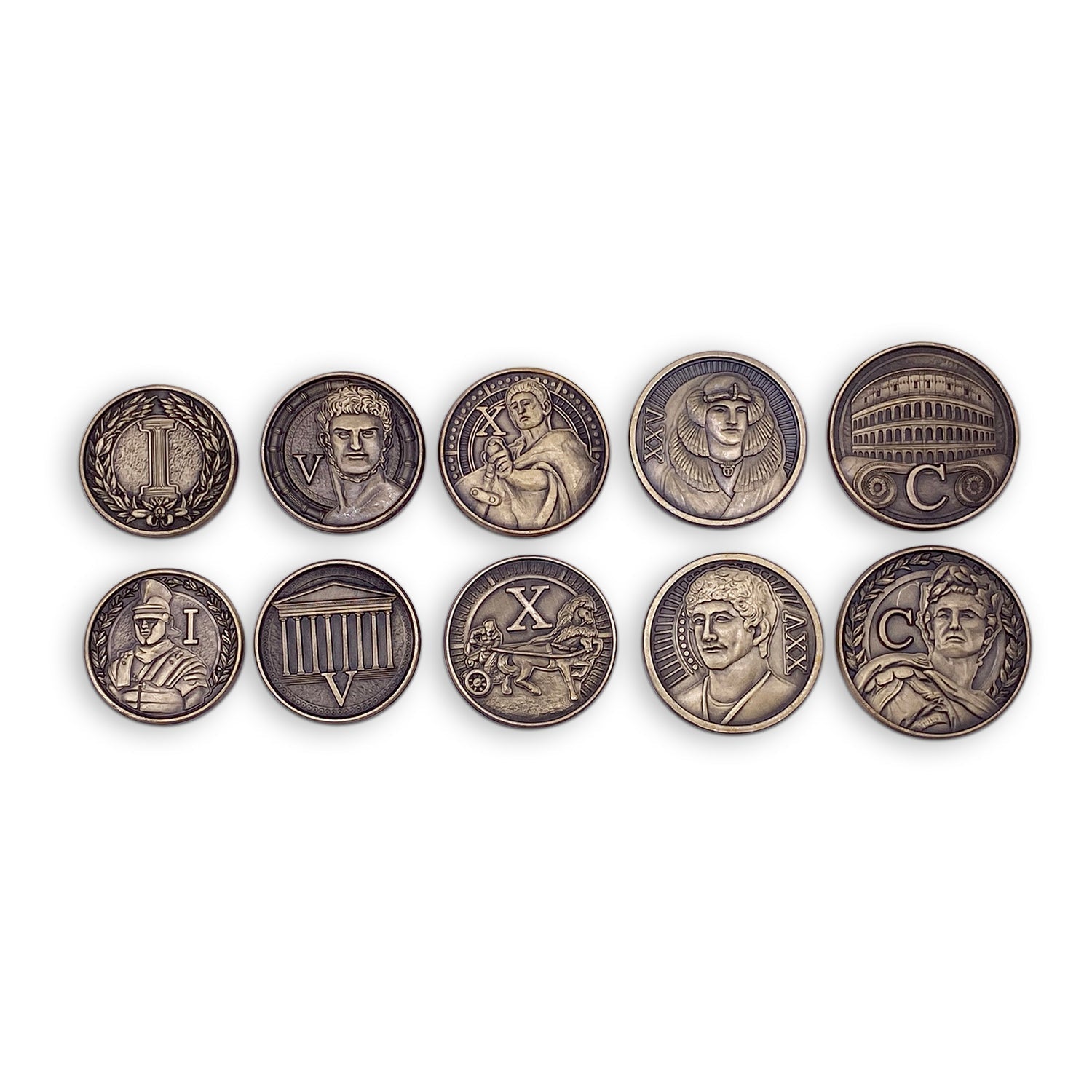 Adventure Coins - Romans Metal Coins Variety Pack Set of 10-Norse Foundry-Norse Foundry-RPG Coins-Metal Coins-DND Coins-TTRPG Coins-dnd accessories-d&d coins