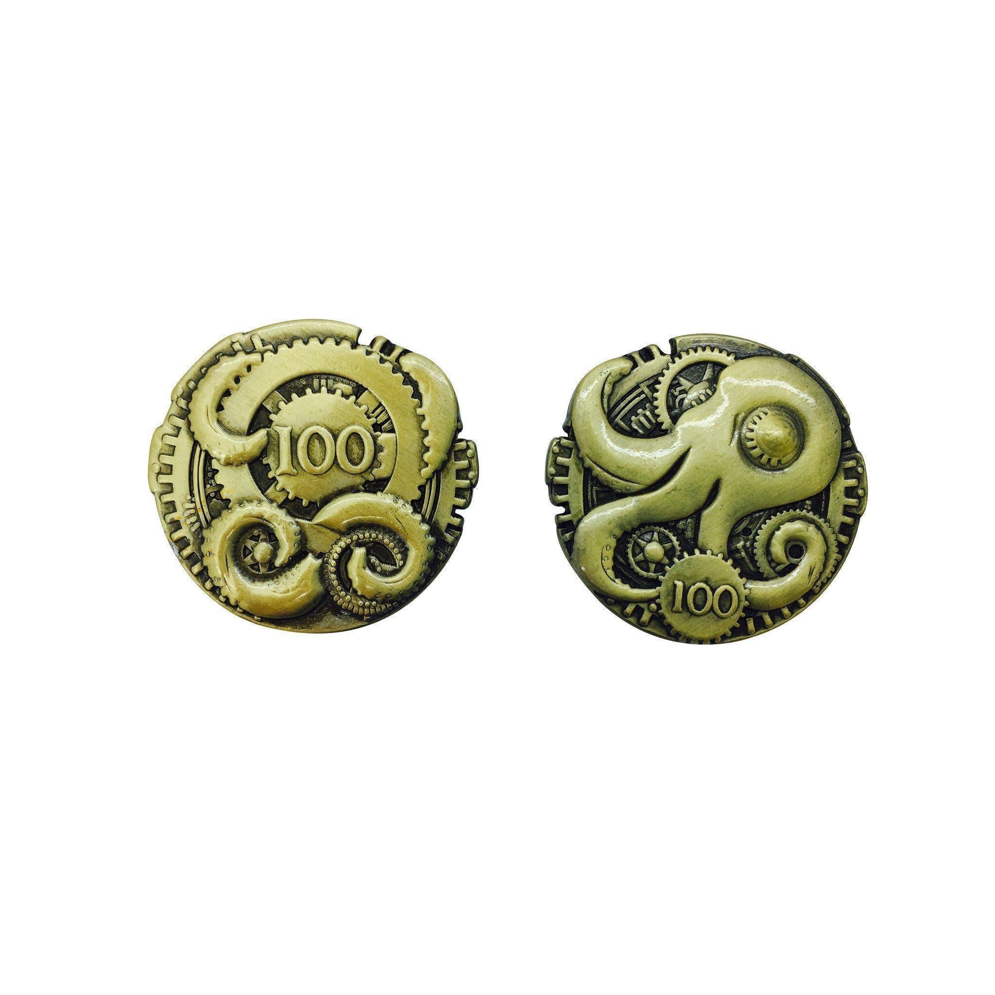 Adventure Coins – Steampunk Metal Coins Set of 10-Norse Foundry-Norse Foundry-RPG Coins-Metal Coins-DND Coins-TTRPG Coins-dnd accessories-d&d coins