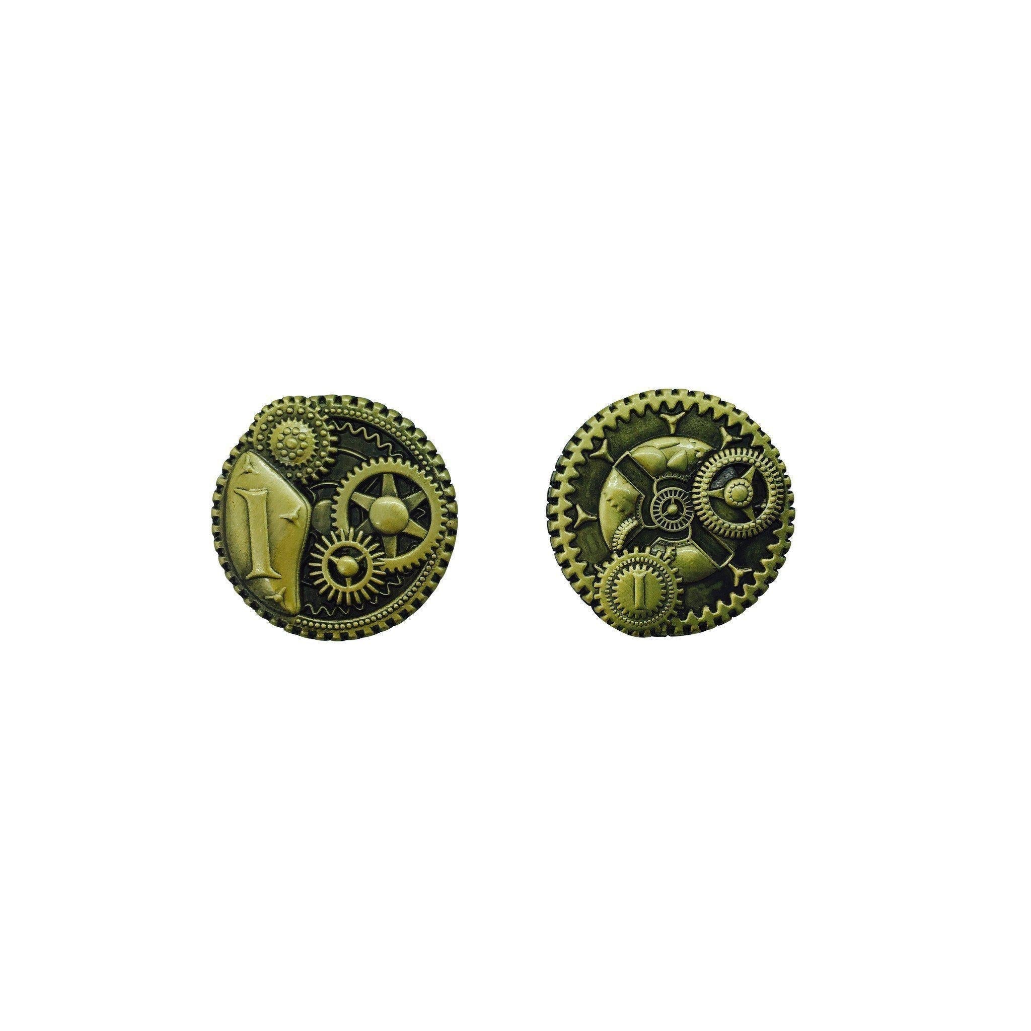 Adventure Coins – Steampunk Metal Coins Set of 10-Norse Foundry-Norse Foundry-RPG Coins-Metal Coins-DND Coins-TTRPG Coins-dnd accessories-d&d coins