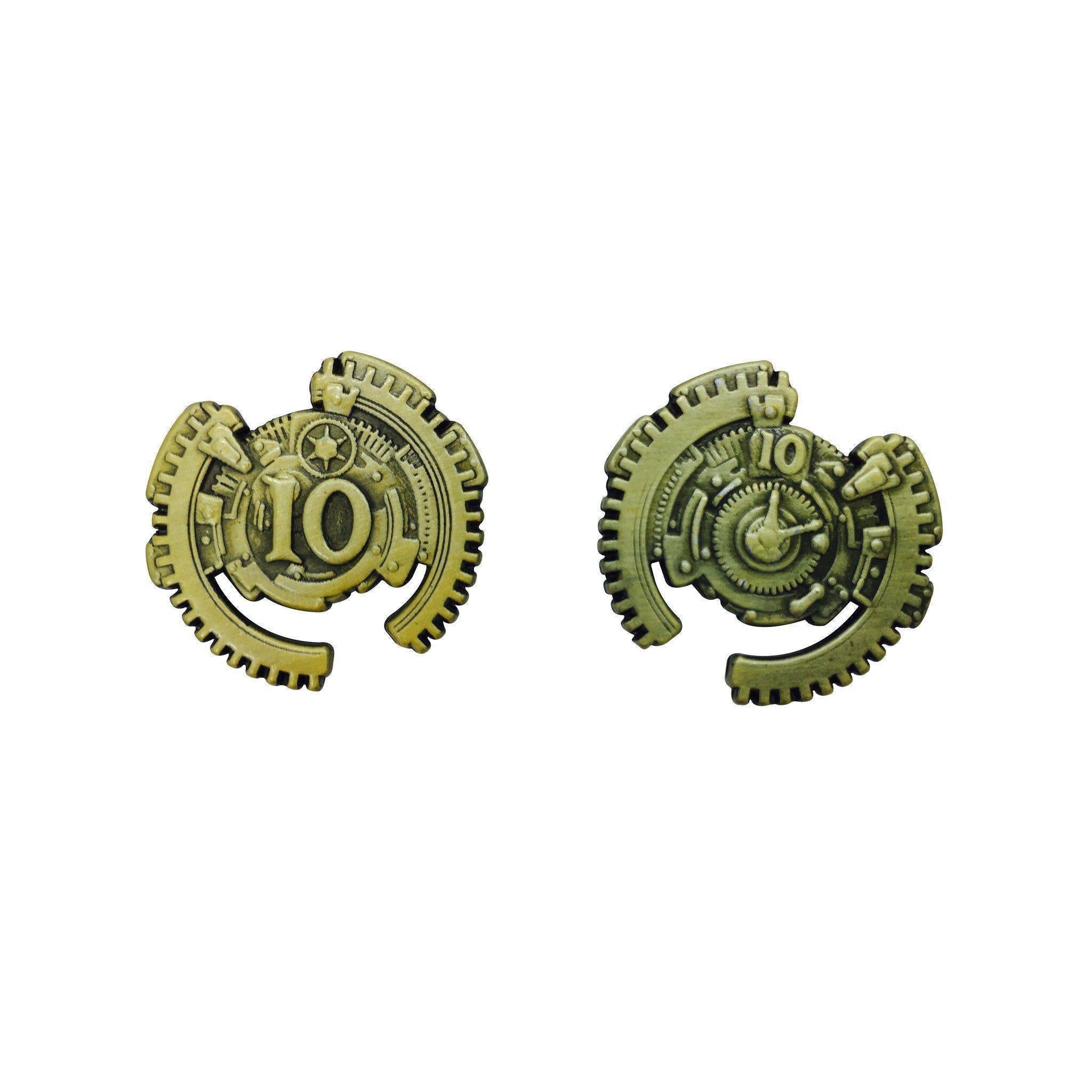 Adventure Coins – Steampunk Metal Coins Set of 10-Norse Foundry-Norse Foundry-RPG Coins-Metal Coins-DND Coins-TTRPG Coins-dnd accessories-d&d coins