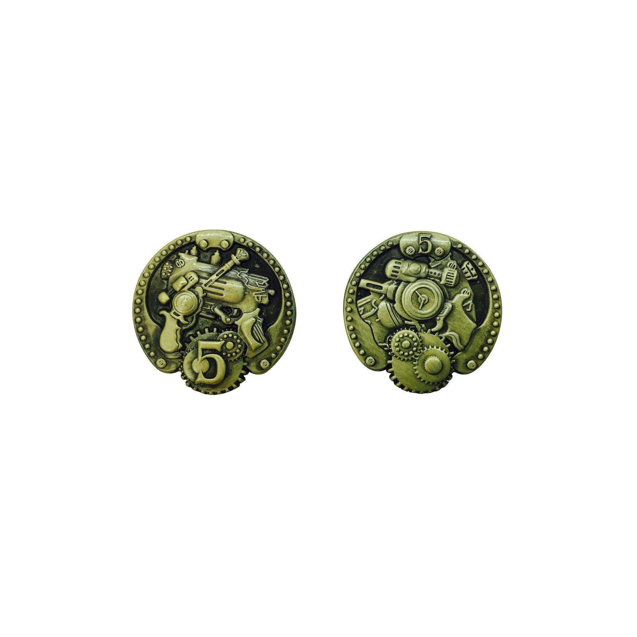 Adventure Coins – Steampunk Metal Coins Set of 10-Norse Foundry-Norse Foundry-RPG Coins-Metal Coins-DND Coins-TTRPG Coins-dnd accessories-d&d coins