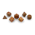 African Picture Jasper - 7 Piece RPG Set TruStone Dice-TruStone Dice-Norse Foundry-Gemstone Dice-Dungeons and Dragons Dice-Gem Dice-D&D Dice-Gaming Dice-Perfect for Tabletop RPGs-Dice Set