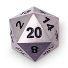 Aged Mithiral - Boulder® 45mm D20 Metal Dice-Zinc Alloy Dice-Norse Foundry-Norse Foundry-dungeons & dragons-d&d dice-rpg dice-d20-metal dice-d&d-45mm-oversize-boulder-perfect for tabletop rpgs
