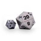 Aged Mithiral - Boulder® 45mm D20 Metal Dice-Zinc Alloy Dice-Norse Foundry-Norse Foundry-dungeons & dragons-d&d dice-rpg dice-d20-metal dice-d&d-45mm-oversize-boulder-perfect for tabletop rpgs