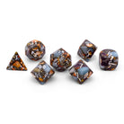 Amazonite Orange Imperial Jasper with Copper- 7 Piece RPG Set TruStone Dice-TruStone Dice-Norse Foundry-Gemstone Dice-Dungeons & Dragons Dice-Gem Dice-DnD Dice-Gaming Dice-Perfect for Tabletop RPGs-Dice Set