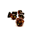 Amber Zircon w/ Gold Font – 7 Piece RPG Set Glass Wondrous Cut Dice – Norse Foundry – Glass Dice – Dungeons & Dragons Dice – DnD Dice – Gaming Dice – Perfect for Tabletop RPGs – Dice Set