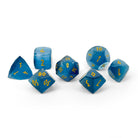 Aquamarine Cat's Eye – 7 Piece RPG Set Glass Wondrous Cut Dice – Norse Foundry – Glass Dice – Dungeons & Dragons Dice – DnD Dice – Gaming Dice – Perfect for Tabletop RPGs – Dice Set