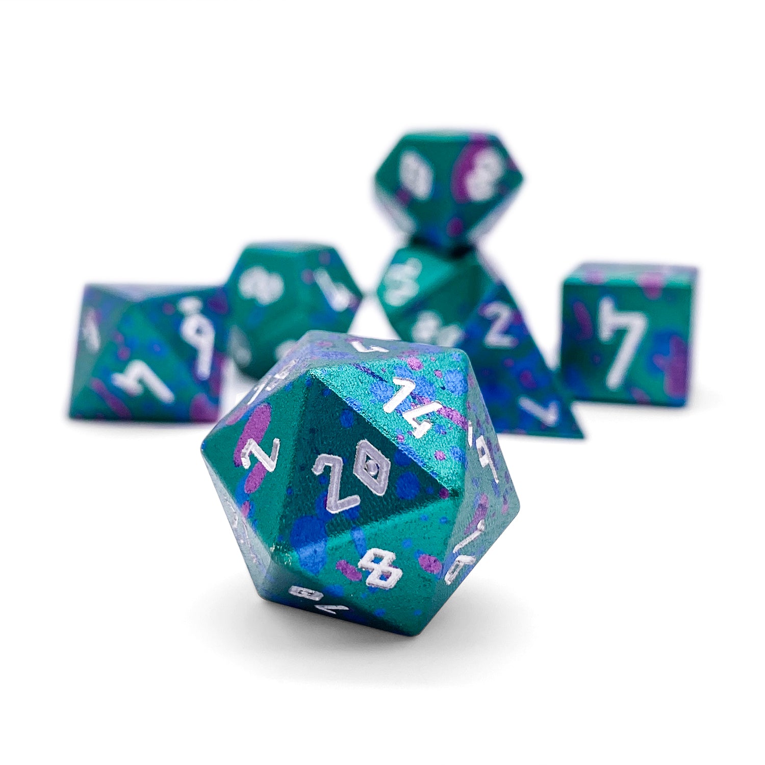 Augury - 7 Piece RPG Set 6063 Aluminum Wondrous Dice-Wondrous Dice | Set of 7-Norse Foundry-Norse Foundry-aluminum dice-dungeons & dragons-d&d dice set-rpg dice set-aluminum d&d dice set-d&d-lightweight-perfect for tabletop rpgs