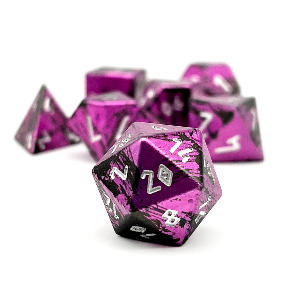 Layered 6063 Aluminum 7 Piece RPG Dice Set