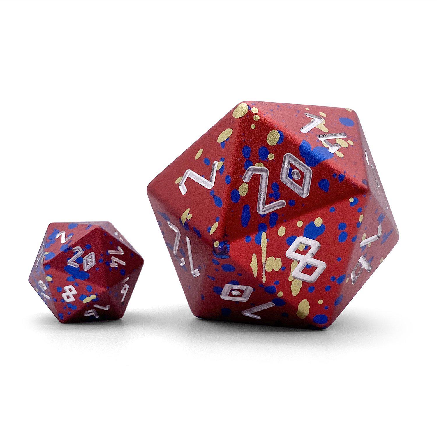 Barbarians Rage - Boulder® 55mm 6063 Aluminum Wondrous Dice-Dice-Norse Foundry-Norse Foundry-aluminum dice-dungeons & dragons-d&d dice-rpg dice-d20-d&d-55mm-oversize-boulder-perfect for tabletop rpgs