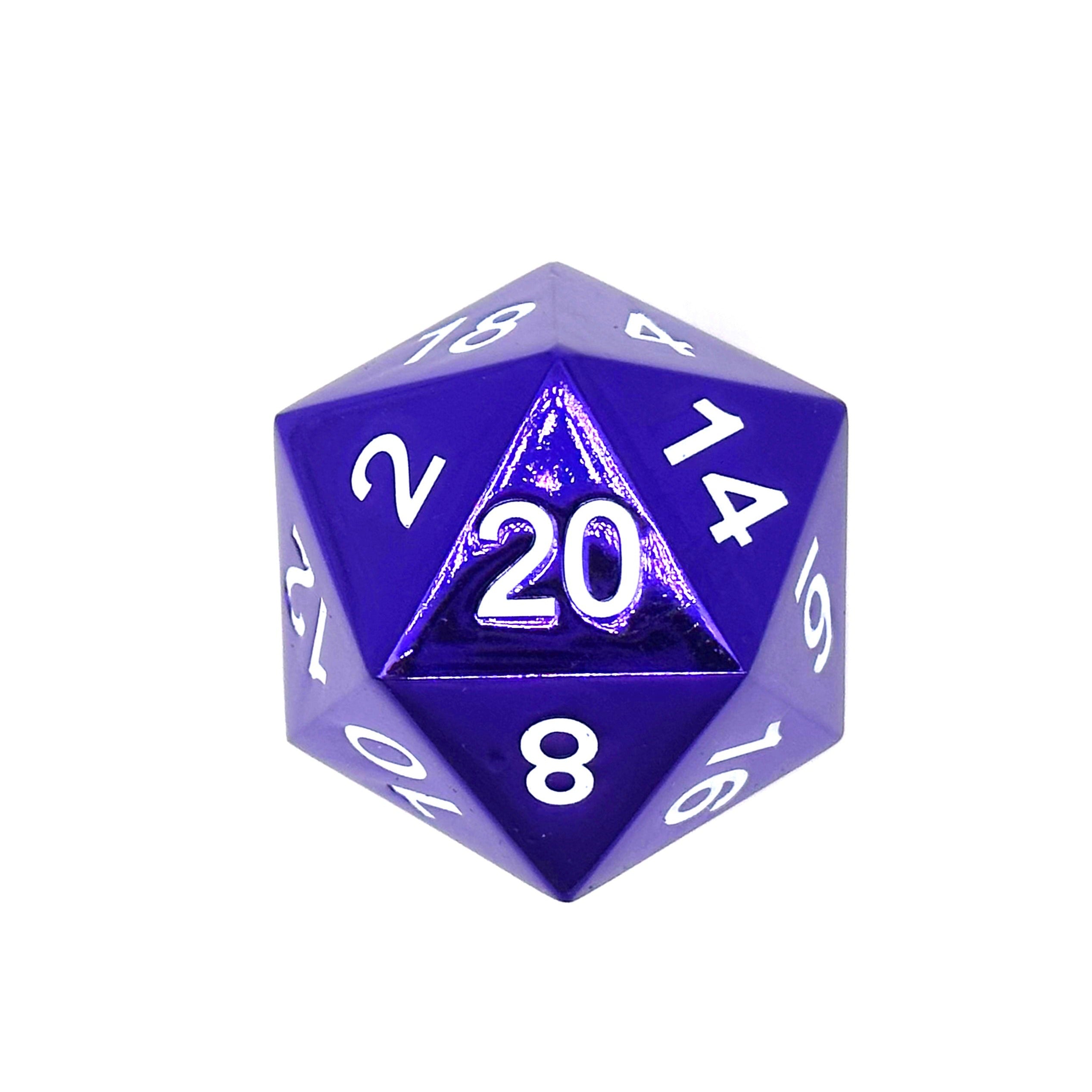Bardic Purple - Boulder® 45mm D20 Metal Dice-Dice-Norse Foundry-Norse Foundry-dungeons & dragons-d&d dice-rpg dice-d20-metal dice-d&d-45mm-oversize-boulder-perfect for tabletop rpgs