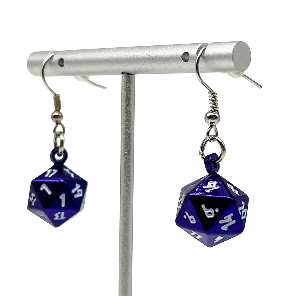 Bardic Purple - Ioun Stone D20 Dice Earrings by Norse Foundry-Earrings-Norse Foundry-dungeons and dragons-d&d-dungeons & dragons-earrings-dnd accessories-dice earrings- d20 earrings